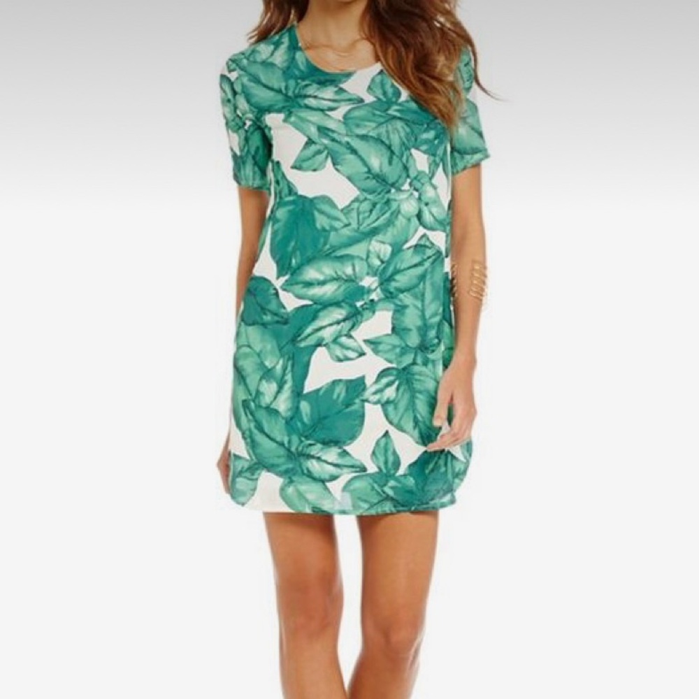 Gianni Bini Palm Leaf Mini Dress